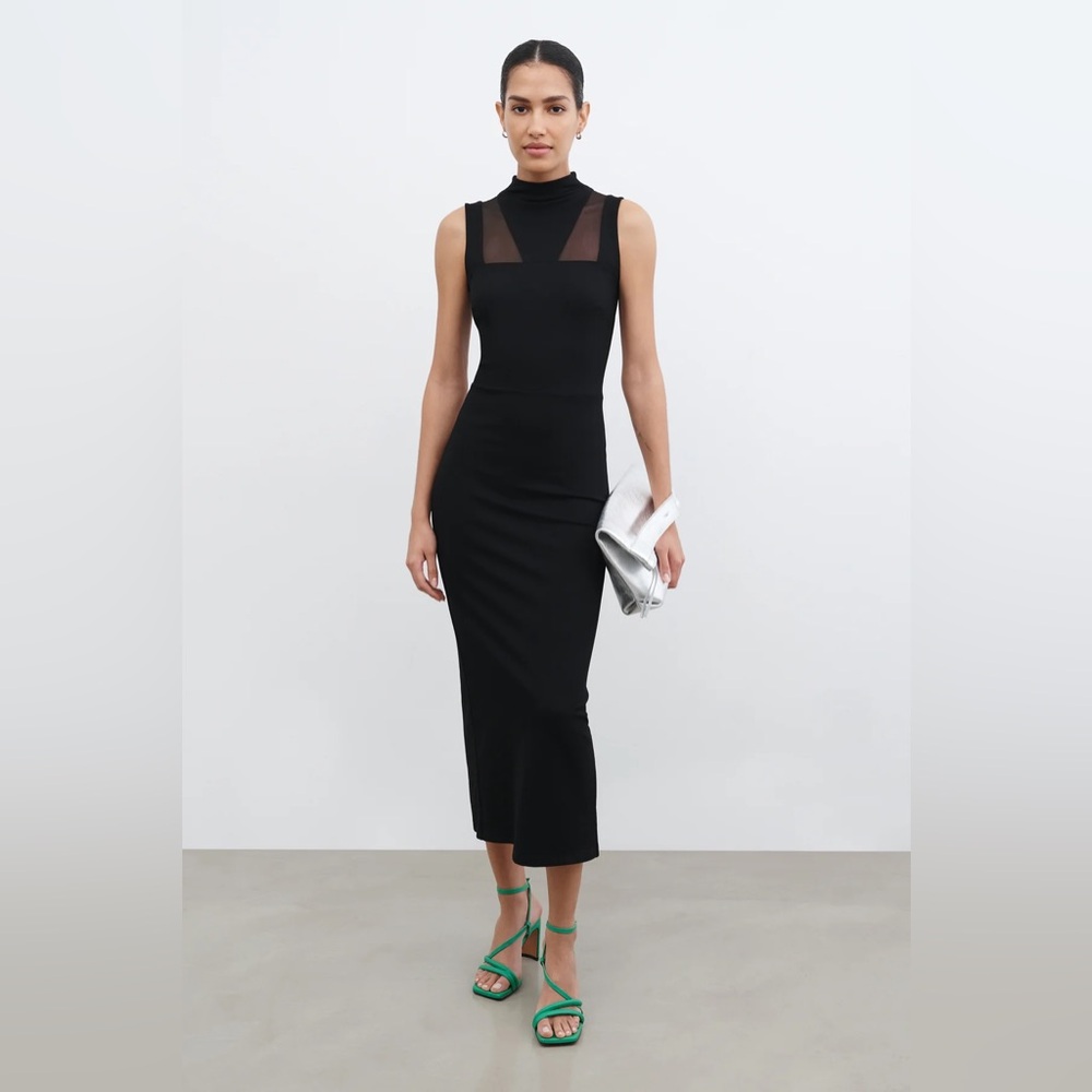 Marcella Amelia Black Midi Sleeveless Dress NWT Medium